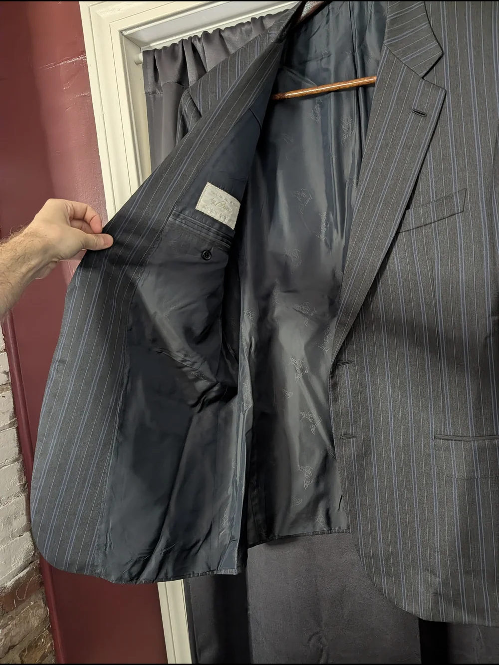 BRIONI Charcoal/Blue Striped SOFT Wool Two-Button Italian Sport Coat 48L